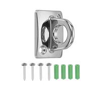 sourcing map Rope Stanchion Wall Plate Hook, Large Loop Wall Plate Hanging Circle Hook Metal Post Queue Line Barrier Hook for Openings Movie Theaters, Silver