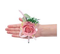 sourcing map Rose Boutonnieres for Men Pack of 2 Groom and Best Man Boutonnieres Bride Groom Decorative for Wedding Ceremony Prom Party Anniversary, 15x11cm Rose Red