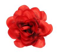 sourcing map Rose Flower Brooch, 4.3 Inch Handmade Satin Fabric Lapel Pins Flower Brooch Pin Elegant Floral Hair Clip for Women Wedding Party Dance Banquet Dress, Red