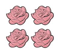 sourcing map Rose Iron-On Patches, 2.6 in Rose Embroidered Patch Applique Flower Sew on Patch Repair Decoration for Clothing Backpacks Jackets Hats Jeans DIY Crafts, 4pcs, Pink
