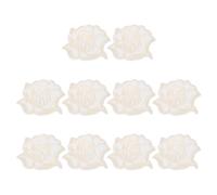 sourcing map Rose Iron-On Patches, 75mm Rose Embroidered Patch Applique Flower Sew on Patch Repair Decoration for Clothing Backpacks Jackets Hats Jeans DIY Crafts, 10pcs, Beige