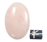 sourcing map Rose Quartz Crystal Stones Oval Shaped, 6 cm Tumbled Stones and Crystals, Polished Gemstone Rocks for Women Gifts Meditation Crafting Home Decor