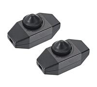 sourcing map Rotary Cord Switch, AC 220V 2A 150W Slide Control All Range No Welding Screw Terminal Lamp Dimmer, Black, Pack of 2