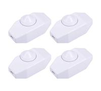 sourcing map Rotary Cord Switch AC 250V 2A Slide Control Lamp Dimmer 100-Watt White (Pack of 4)