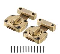 sourcing map Rotate Bolt Latch, Zinc Alloy Security Door Lock Gate Latches for Cabinet Furniture Bathroom Window, 2.2x1.6" Bronze 2Pcs