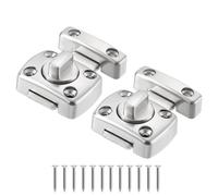sourcing map Rotate Bolt Latch, Zinc Alloy Security Door Lock Gate Latches for Cabinet Furniture Bathroom Window, 1.7x1.2" Silver 2Pcs