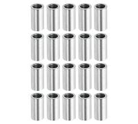 sourcing map Round Coupling Nut, M4x0.7mm Female Thread 10mm Threaded Round Sleeve Connector Rod Bar Stud Tube Nut Hardware Fastener, Silver Pack of 20