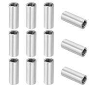 sourcing map Round Coupling Nuts, M12x1.75mm Female Thread 40mm(1.57") 304 Stainless Steel Rod Hardware Coupling Nuts, Pack of 12