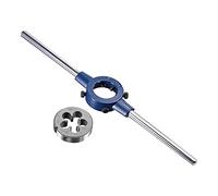 sourcing map Round Die Stock Handle Wrench Set, 1/2-20 UNF Threading Die and 38mm (1-1/2") Die Holder (Fits: 26mm-38mm OD Die / M12-M16 Thread Die) Adjustable for Bolt Thread Repair