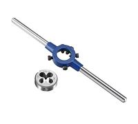 sourcing map Round Die Stock Handle Wrench Set, 5/16-18 UNC Threading Die and 25mm Die Holder (Fits: 16mm-25mm OD Die / M7-M8 Thread Die) Adjustable for Bolt Thread Repair