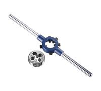 sourcing map Round Die Stock Handle Wrench Set, 5/16-24 UNF Threading Die and 25mm Die Holder (Fits: 16mm-25mm OD Die / M7-M8 Thread Die) Adjustable for Bolt Thread Repair