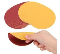 sourcing map Round Drink Coasters, 12Pcs 4"x4" PVC Dual Color Dual Sided Non-Slip Non-Stick Waterproof Leather Coasters for Drinks, Coffee Table, Housewarming Gifts, Home Decor, Red & Yellow