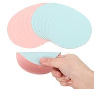 sourcing map Round Drink Coasters, 12Pcs 4"x4" PVC Dual Color Dual Sided Non-Slip Non-Stick Waterproof Leather Coasters for Drinks, Coffee Table, Housewarming Gifts, Home Decor, Pink & Blue