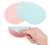 sourcing map Round Drink Coasters, 6Pcs 4"x4" PVC Dual Color Dual Sided Non-Slip Non-Stick Waterproof Leather Coasters for Drinks, Coffee Table, Housewarming Gifts, Home Decor, Pink & Blue
