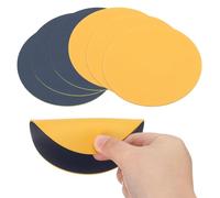sourcing map Round Drink Coasters, 6Pcs 4"x4" PVC Dual Color Dual Sided Non-Slip Non-Stick Waterproof Leather Coasters for Drinks, Coffee Table, Housewarming Gifts, Home Decor, Blue & Yellow