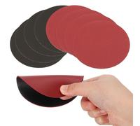 sourcing map Round Drink Coasters, 8Pcs 4"x4" PVC Dual Color Dual Sided Non-Slip Non-Stick Waterproof Leather Coasters for Drinks, Coffee Table, Housewarming Gifts, Home Decor, Black & Red