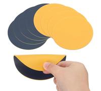 sourcing map Round Drink Coasters, 8Pcs 4"x4" PVC Dual Color Dual Sided Non-Slip Non-Stick Waterproof Leather Coasters for Drinks, Coffee Table, Housewarming Gifts, Home Decor, Blue & Yellow