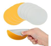 sourcing map Round Drink Coasters, 8Pcs 4"x4" PVC Dual Color Dual Sided Non-Slip Non-Stick Waterproof Leather Coasters for Drinks, Coffee Table, Housewarming Gifts, Home Decor, Yellow & Gray