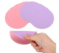 sourcing map Round Drink Coasters, 8Pcs 4"x4" PVC Dual Color Dual Sided Non-Slip Non-Stick Waterproof Leather Coasters for Drinks, Coffee Table, Housewarming Gifts, Home Decor, Pink & Purple