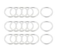 sourcing map Round Earring Beading Hoop Rings, Circle Open Bezel Linking Ring 12mm/ 0.47" Silver Tone Earring Finding Link Ring for Jewelry Making, Pack of 20