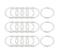 sourcing map Round Earring Beading Hoop Rings, Circle Open Bezel Linking Ring 16mm/ 0.63" Silver Tone Earring Finding Link Ring for Jewelry Making, Pack of 100