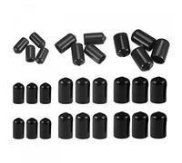 sourcing map Round End Caps Rubber Cover 30pcs 7mm 10mm 12mm Black Screw Protector for Screw Bolt Pipe