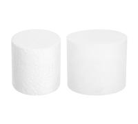 sourcing map Round Foam Cake Dummy, 2"x 2", 4"x 2" White Fake Cake Circles Dummies Decorating Display for Wedding Birthday Party Cakes Decoration Crafts and Window Displays， 1Set