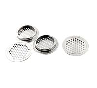sourcing map Round Kitchen Mesh Hole Air Vent Louver 65mm Dia 4pcs Silver Tone