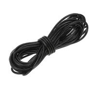 sourcing map Round Leather Cord, 3mm x 5.5 Yards Full-Grain Leather String Rope for Jewelry Beads Making Necklace Bracelet DIY Handmade Crafts, Black