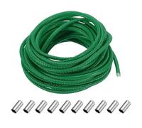 sourcing map Round Leather Cord, 3mm x 5.5Yards Colored Leather String with Cord End Caps, Braiding Strip Thread for Crafting, Woven Ornaments, Home Decorative Projects, Grass Green