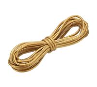sourcing map Round Leather Cord, 4mm x 5.5 Yards PU Leather String Rope for Jewelry Beads Making Necklace Bracelet DIY Handmade Crafts, Gold