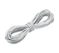 sourcing map Round Leather Cord, 4mm x 5.5 Yards PU Leather String Rope for Jewelry Beads Making Necklace Bracelet DIY Handmade Crafts, Silver