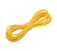 sourcing map Round Leather Cord, 4mm x 5.5 Yards PU Leather String Rope for Jewelry Beads Making Necklace Bracelet DIY Handmade Crafts, Yellow