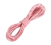 sourcing map Round Leather Cord, 5.5 Yard 2 Mm Leather String Strips Lacing for DIY Crafts Making Bracelet Purse Strap, Pink