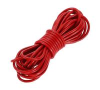 sourcing map Round Leather Cord, 5.5 Yard 3mm Leather String Strips Lacing for DIY Crafts Making Bracelet Purse Strap, Red