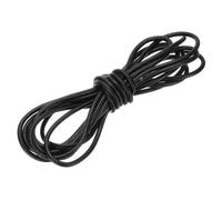 sourcing map Round Leather Cord, 6mm x 5.5 Yards Full-Grain Leather String Rope for Jewelry Beads Making Necklace Bracelet DIY Handmade Crafts, Black