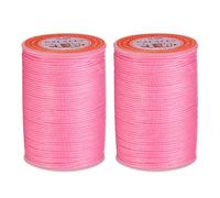 sourcing map Round Leather Sewing Waxed Thread, 55m / 60 Yards Polyester Wax String, 0.80mm Wax Stitching Cord for Leather Crafts, Bookbinding, Bracelets Braided, Rose, 2pcs