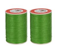 sourcing map Round Leather Sewing Waxed Thread, 55m / 60 Yards Polyester Wax String, 0.80mm Wax Stitching Cord for Leather Crafts, Bookbinding, Bracelets Braided, Light Green, 2pcs
