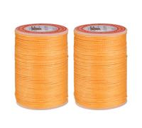 sourcing map Round Leather Sewing Waxed Thread, 55m / 60 Yards Polyester Wax String, 0.80mm Wax Stitching Cord for Leather Crafts, Bookbinding, Bracelets Braided, Citrus, 2pcs