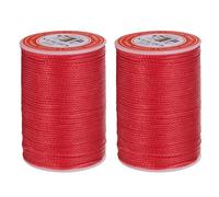 sourcing map Round Leather Sewing Waxed Thread, 55m / 60 Yards Polyester Wax String, 0.80mm Wax Stitching Cord for Leather Crafts, Bookbinding, Bracelets Braided, Red, 2pcs
