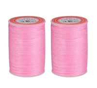 sourcing map Round Leather Sewing Waxed Thread, 55m / 60 Yards Polyester Wax String, 0.80mm Wax Stitching Cord for Leather Crafts, Bookbinding, Bracelets Braided, Pink, 2pcs