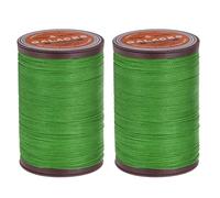 sourcing map Round Leather Sewing Waxed Thread, 80m / 87 Yards Polyester Wax String, 0.55mm Wax Stitching Cord for Leather Crafts, Bookbinding, Bracelets Braided, Green, 2pcs