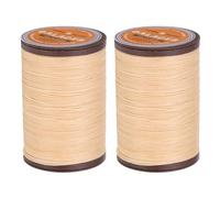 sourcing map Round Leather Sewing Waxed Thread, 80m / 87 Yards Polyester Wax String, 0.55mm Wax Stitching Cord for Leather Crafts, Bookbinding, Bracelets Braided, Pearl White, 2pcs