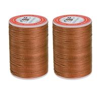 sourcing map Round Leather Sewing Waxed Thread, 85m / 93 Yards Polyester Wax String, 0.65mm Wax Stitching Cord for Leather Crafts, Bookbinding, Bracelets Braided, Dark Brown, 2pcs