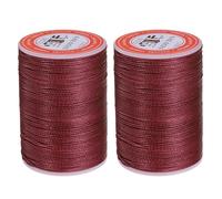 sourcing map Round Leather Sewing Waxed Thread, 85m / 93 Yards Polyester Wax String, 0.65mm Wax Stitching Cord for Leather Crafts, Bookbinding, Bracelets Braided, Burgundy Red, 2pcs