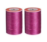 sourcing map Round Leather Sewing Waxed Thread, 85m / 93 Yards Polyester Wax String, 0.65mm Wax Stitching Cord for Leather Crafts, Bookbinding, Bracelets Braided, Plum Red, 2pcs
