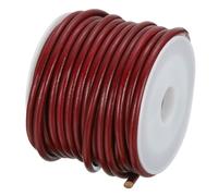 sourcing map Round Leather String Cord, 5.5 Yards/ 5 m Genuine Cowhide Leather Bolo Tie Cord Wax Rope for Jewelry Making Bracelet Necklace DIY Crafts (Wine Red, 3mm/0.12")