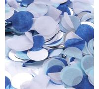 sourcing map Round Paper Confetti, Happy Birthday Table Scatter Confetti Dots for DIY Craft Shower Gender Reveal Decor Cake Wedding Party Supplies, 50g / 1.8oz Blue Silver