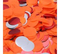 sourcing map Round Paper Confetti, Happy Birthday Table Scatter Confetti Dots for DIY Craft Shower Gender Reveal Decor Cake Wedding Party Supplies, 50g / 1.8oz Orange Red Silver