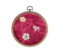 sourcing map Round Pin Display Board, 13.5cm Velvet Wall Hanging Brooch Jewelry Display Stand Storage Holder for Enamel Pins Badges Brooches Jewelry Collection, Wine Red